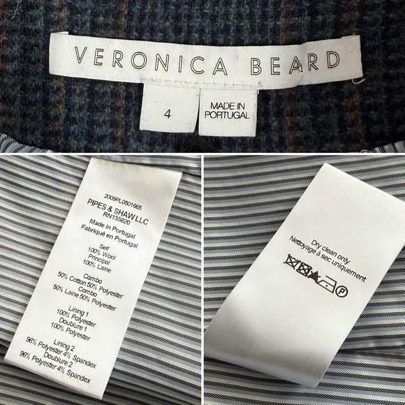 Veronica Beard Yareli Dickey Jacket in Navy Multi Size 4 Plaid Jacket Academia - Picture 9 of 16
